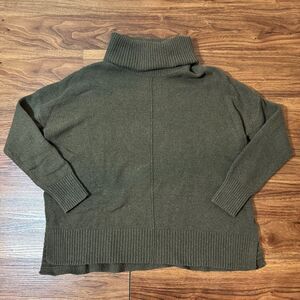 Ruby Moon Green Sweater Pullover Tunic Long Sleeve Cowl Neck Cotton Women Size M